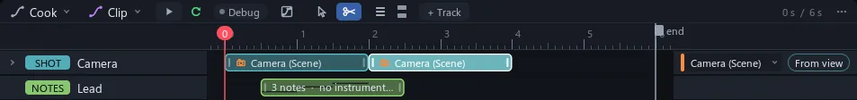 A camera shot cut in two on one row, with its camera chip and From view