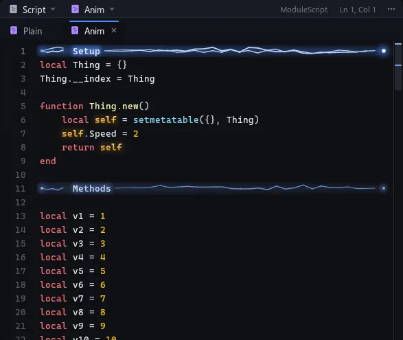 Bookmark lines drawn as banners in the editor